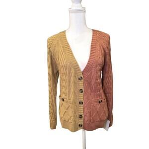 For Love & Lemons Colorblock Cable Knit Cardigan, Size Small NWT